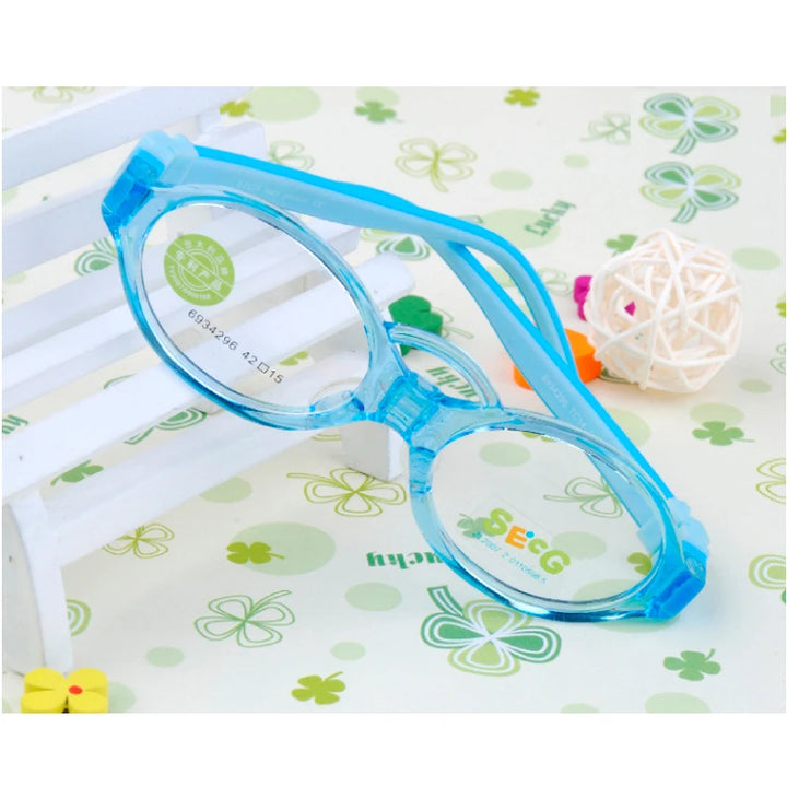 Secg Unisex Children's Full Rim Oval Tr 90 Silicone Eyeglasses 6934296 Full Rim Secg