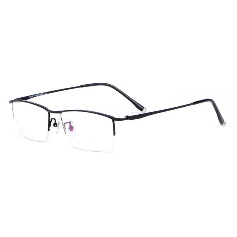 Reven Jate Unisex Semi Rim Square Titanium Eyeglasses 85148