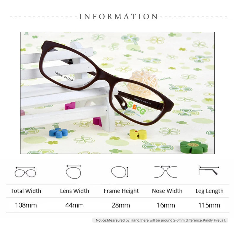 Secg Unisex Children's Full Rim Square Tr 90 Silicone Eyeglasses 18936 Full Rim Secg