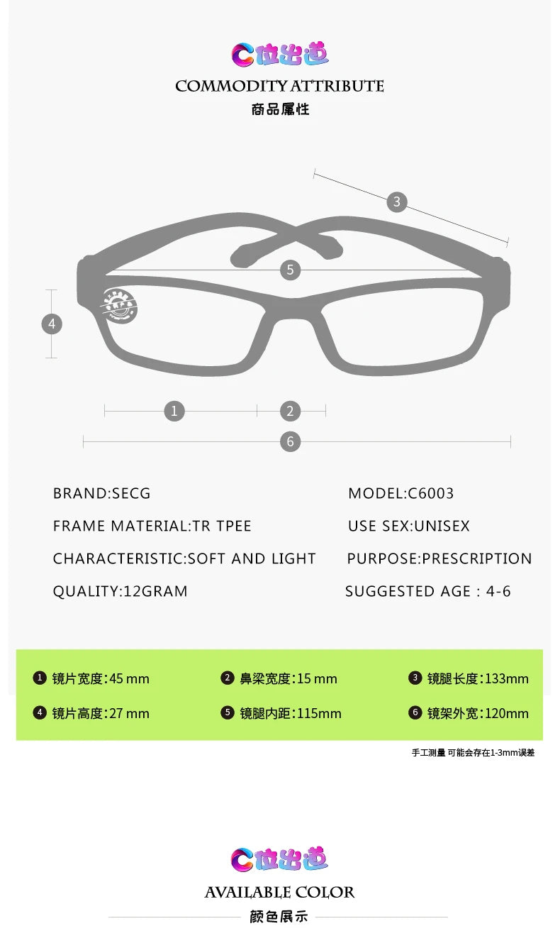 Secgs Unisex Children's Full Rim Round Tr 90 Silicone Eyeglasses 36003 Full Rim Secg