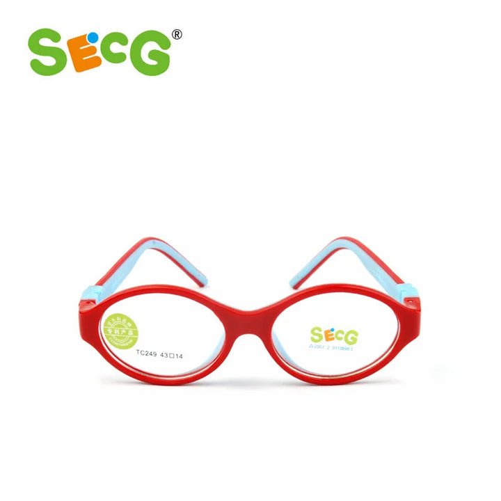 Secg Unisex Children's Ful Rim Oval Tr 90 Silicone Eyeglasses 3249 Full Rim Secg C82