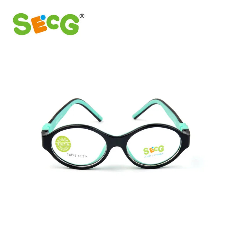 Secg Unisex Children's Ful Rim Oval Tr 90 Silicone Eyeglasses 3249 Full Rim Secg C31