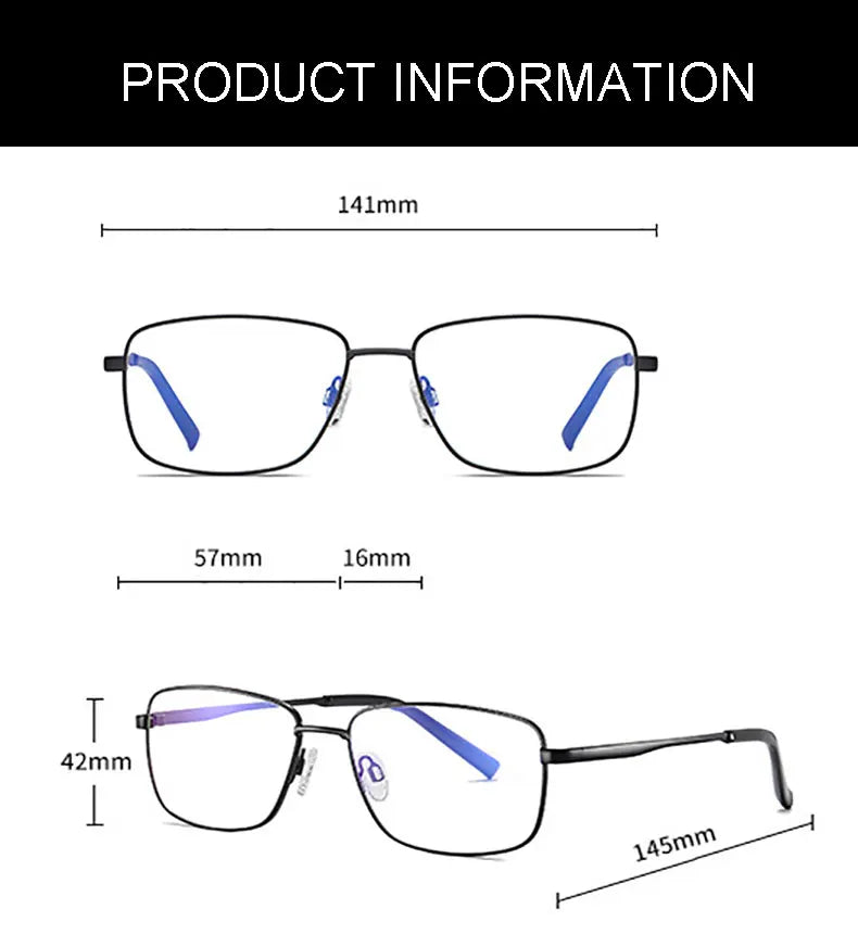 Hotochki Unisex Full Rim Square Alloy Eyeglasses 92304