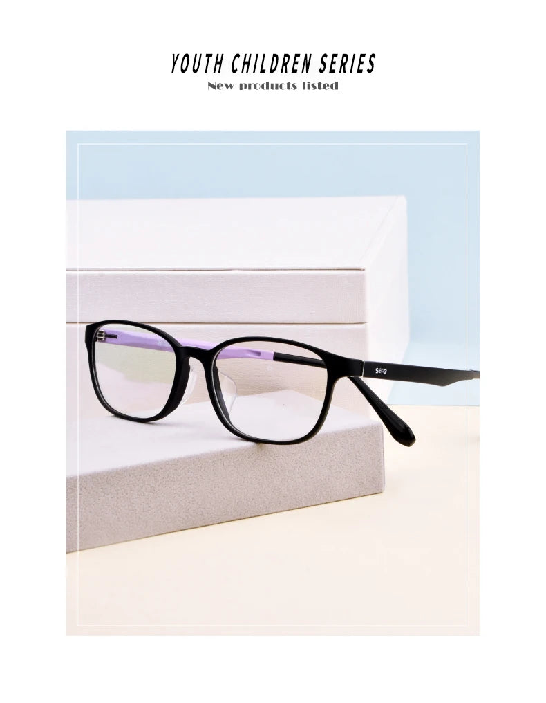 Secg  Unisex Children's Full Rim Square PPSU Silicone Eyeglasses 4647 Full Rim Secg purple(M)C4