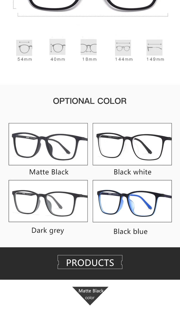 Kocolior Unisex Full Rim Square Titanium Tr 90 Eyeglasses 8808 Full Rim Kocolior