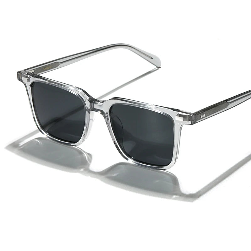 Hewei Unisex Full Rim Square Acetate Polarized Sunglasses 0003 Sunglasses Hewei light grey-grey Other 