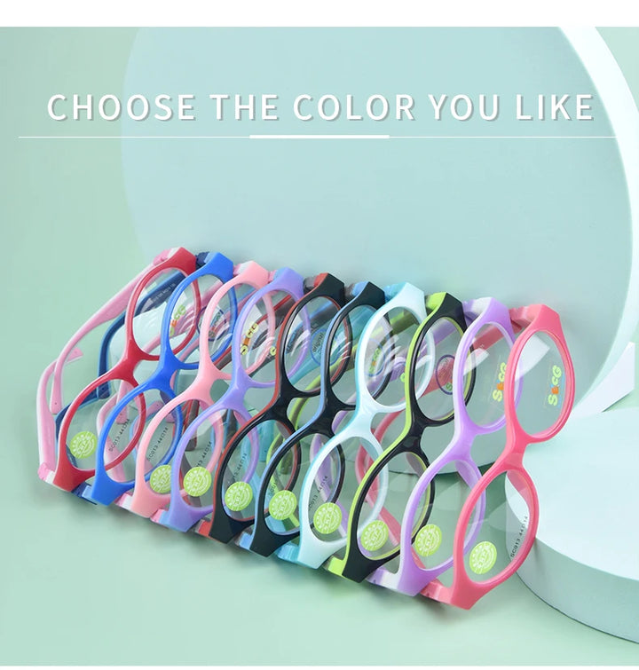 Secg Unisex Children's Full Rim Round Tr 90 Silicone Eyeglasses 19013 Full Rim Secg