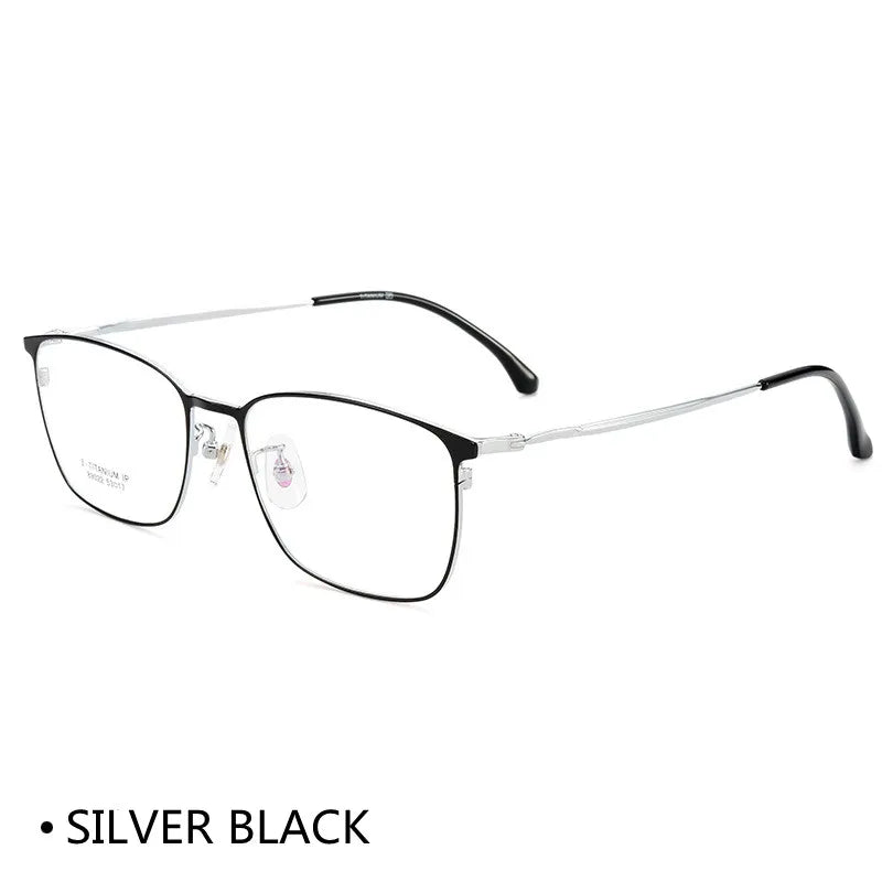 Kocolior Unisex Full Rim Square Titanium Alloy Eyeglasses 89022 Full Rim Kocolior Silver Black China 