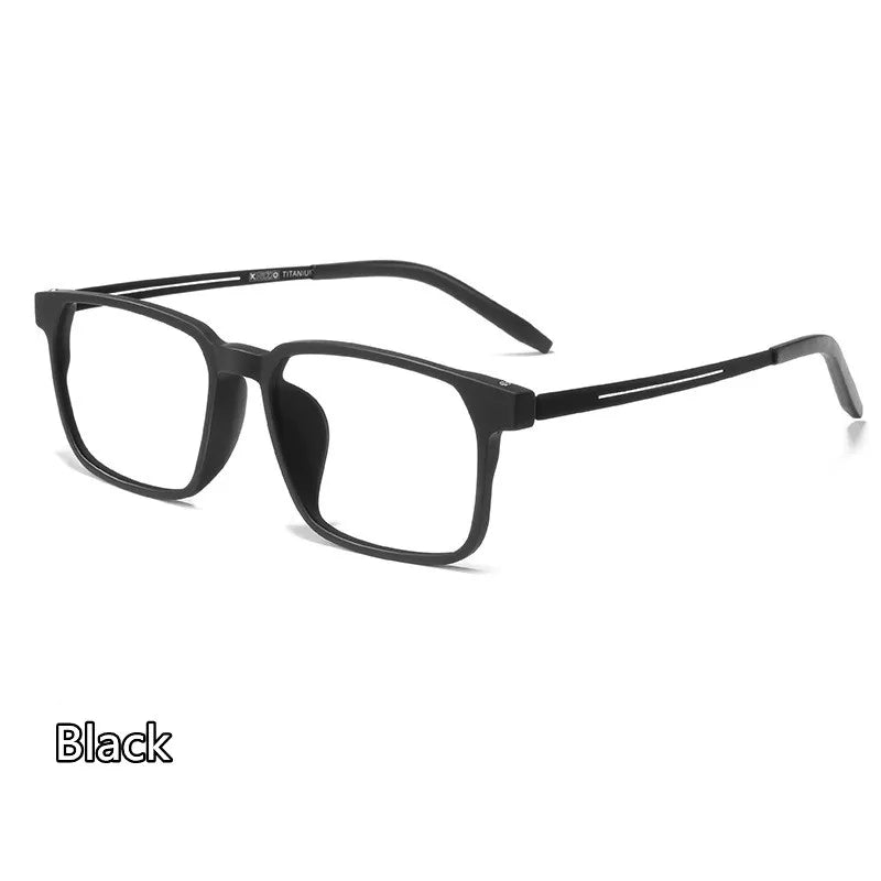 Kocolior Unisex Full Rim Square Tr 90 Titanium Hyperopic Reading Glasses 88781 Reading Glasses Kocolior Black 0