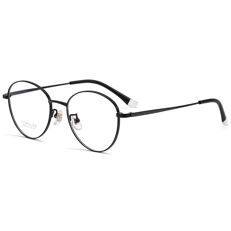 Kocolior Women's Full Rim Oval Titanium Eyeglasses 8810 Full Rim Kocolior Black
