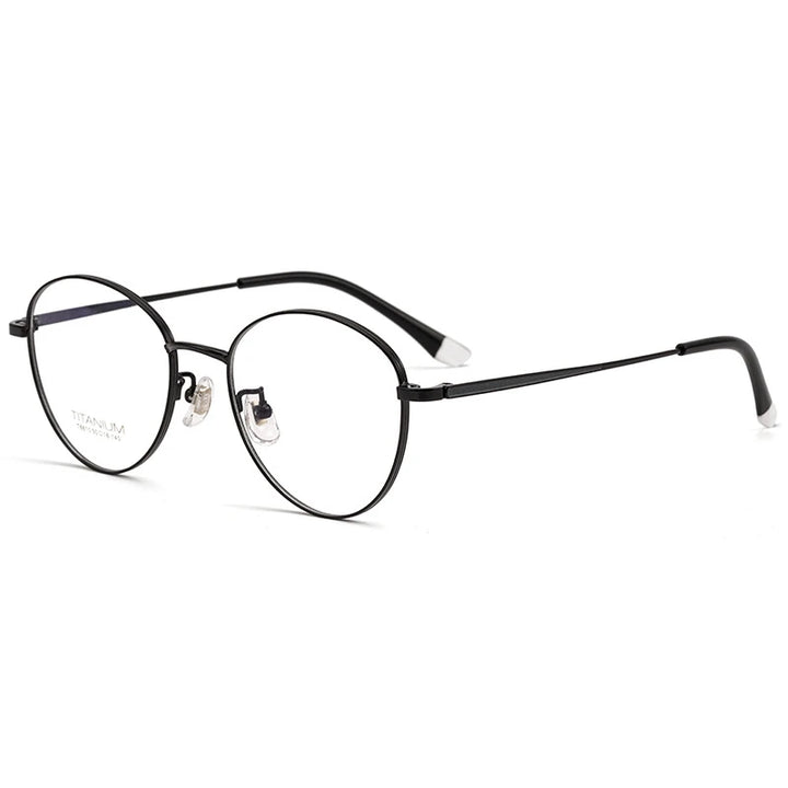Kocolior Women's Full Rim Oval Titanium Eyeglasses 8810 Full Rim Kocolior Black