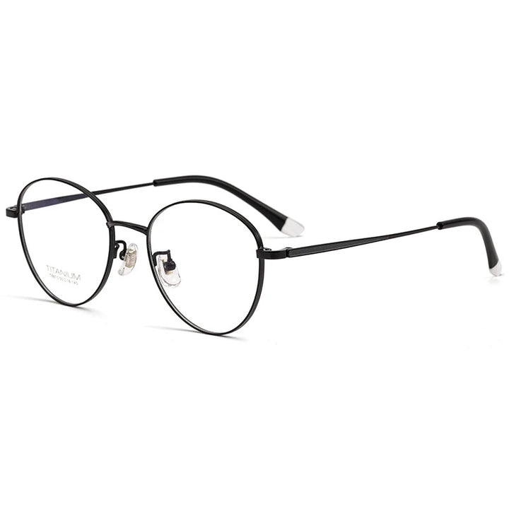 Kocolior Women's Full Rim Oval Titanium Eyeglasses 8810 Full Rim Kocolior Black  