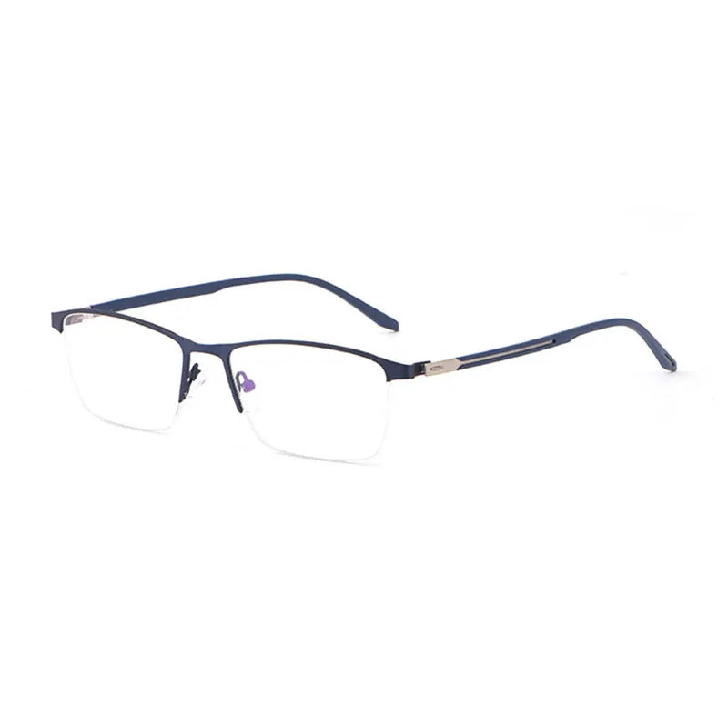 Hotochki Men's Semi Rim Square Brow Line Alloy Eyeglasses 98334