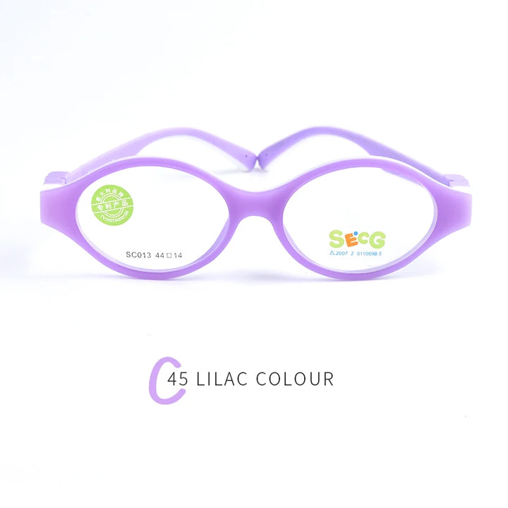 Secg Unisex Children's Full Rim Round Tr 90 Silicone Eyeglasses 19013 Full Rim Secg C45