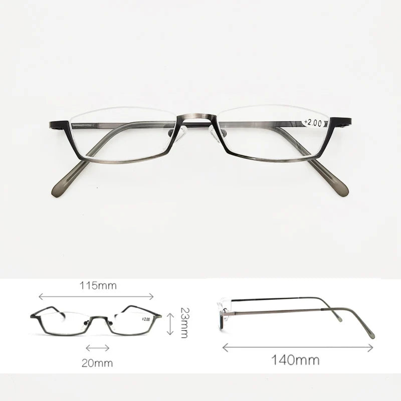 Yujo Women's Semi Rim Oval Rectangle Reading Glasses 11520 Reading Glasses Yujo