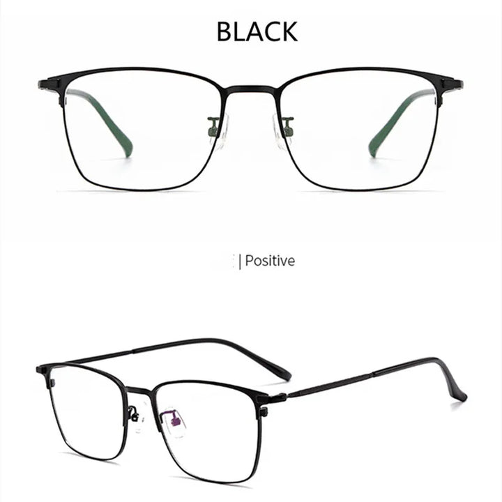 Kocolior Unisex Full Rim Square Alloy Eyeglasses 39147 Full Rim Kocolior Black China