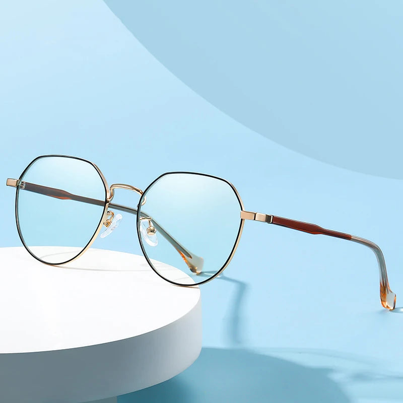 Handoer Unisex Full Rim Flat Top Oval Round Alloy Eyeglasses 79219