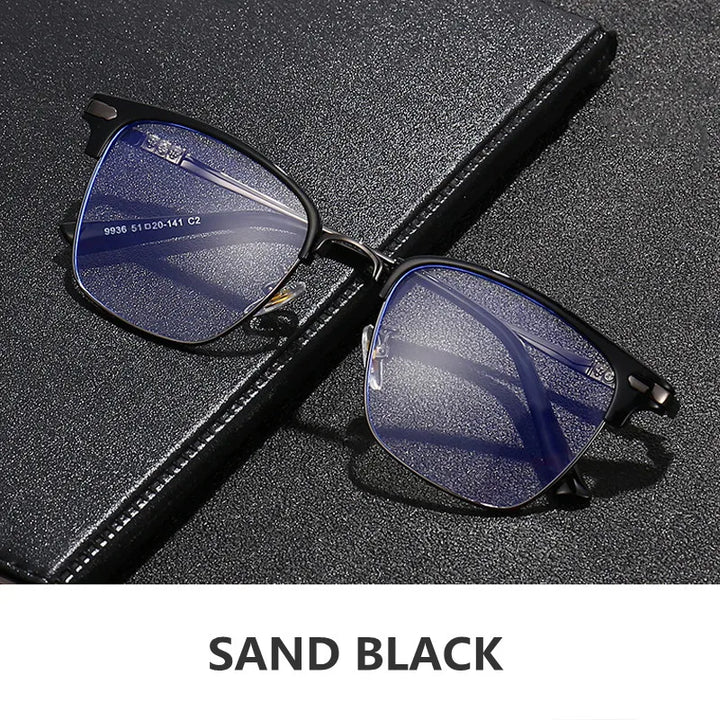 Kocolior Unisex Full Rim Square Acetate Titanium Alloy Eyeglasses 7509 Full Rim Kocolior SAND BLACK China