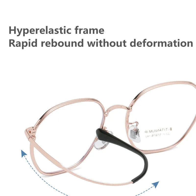 Kocolior Unisex Full Rim Polygon Titanium Alloy Eyeglasses 2237 Full Rim Kocolior
