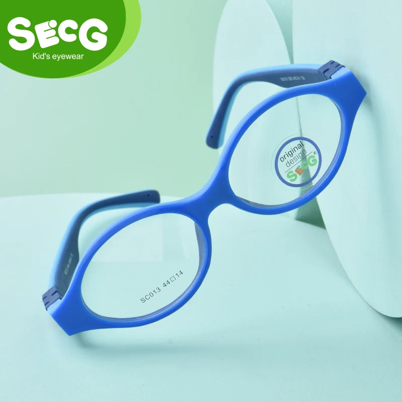 Secg Unisex Children's Full Rim Round Tr 90 Silicone Eyeglasses 19013 Full Rim Secg