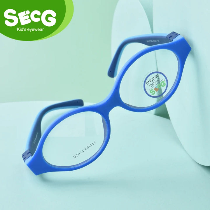 Secg Unisex Children's Full Rim Round Tr 90 Silicone Eyeglasses 19013 Full Rim Secg