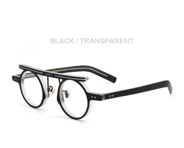 Muzz Unisex Full Rim Round Double Bridge Acetate Eyeglasses P596 Full Rim Muzz C3