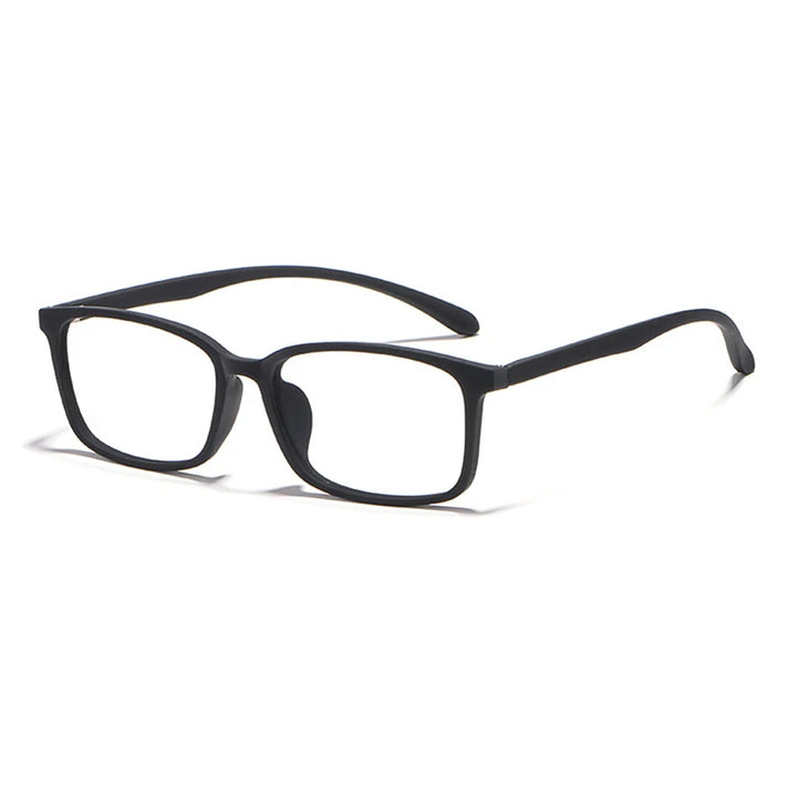 Hotony Unisex Full Rim Square Tr 90 Titanium Eyeglasses 98007 Full Rim Hotony black