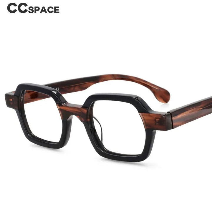 CCspace Unisex Full Rim Square Acetate Reading Glasses R49804 Reading Glasses CCspace