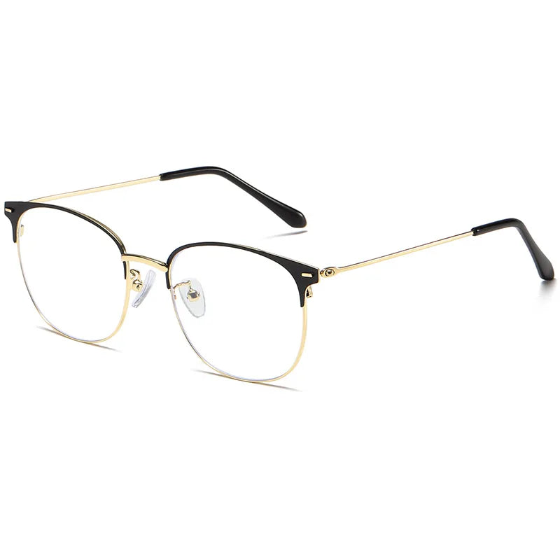 Kocolior Unisex Full Rim Square Tr 90 Titanium Alloy Eyeglasses 19008 Full Rim Kocolior Gold Black China 