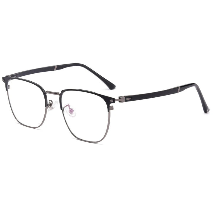 Hotochki Mens Semi Rim Square Alloy Eyeglasses 6120d Full Rim Hotochki Black Gray