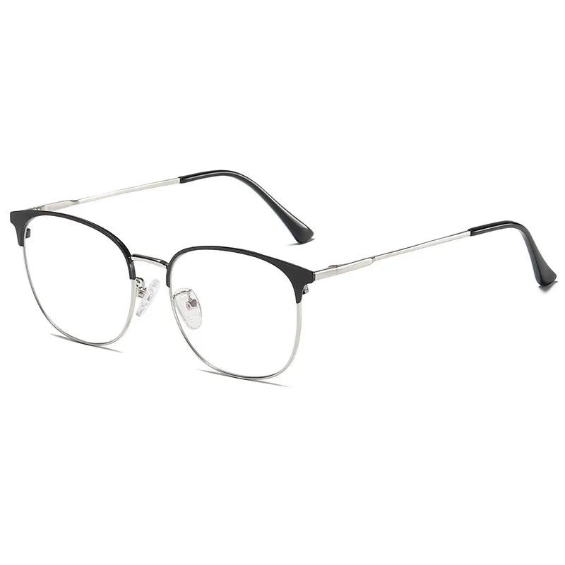 Kocolior Unisex Full Rim Square Acetate Alloy Brow Line Eyeglasses 9123 Full Rim Kocolior