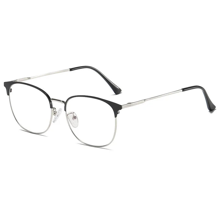 Kocolior Unisex Full Rim Square Acetate Alloy Brow Line Eyeglasses 9123 Full Rim Kocolior