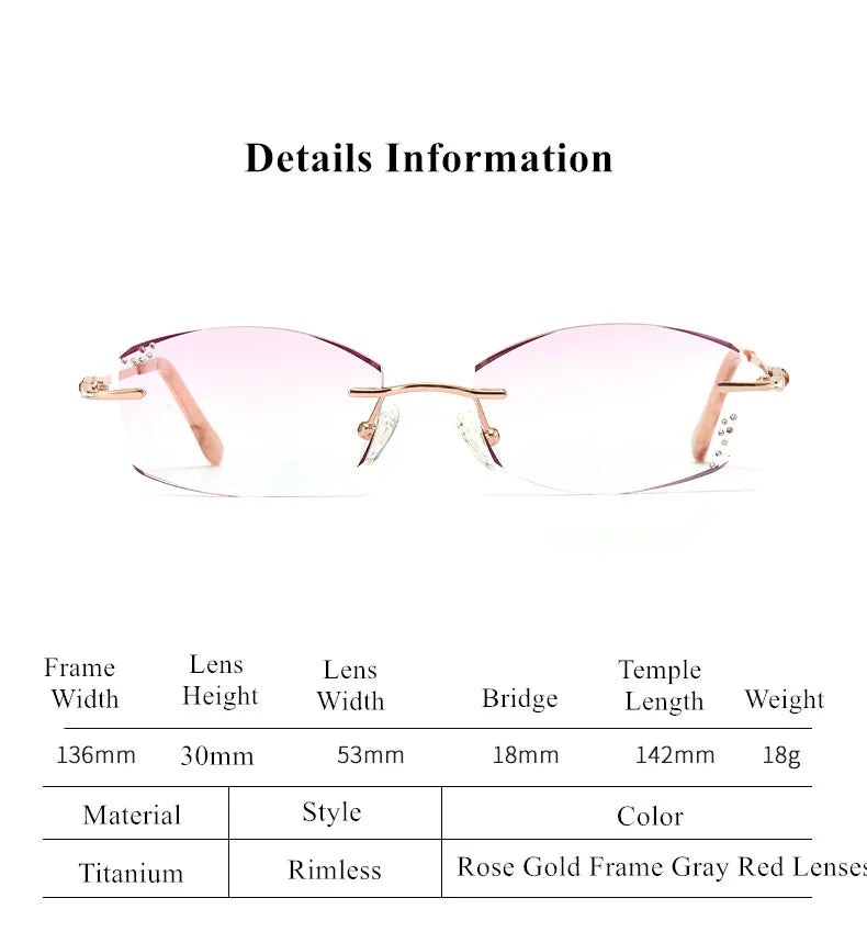 Chashma Ochki Women's Rimless Oval Square Titanium Eyeglasses 99101