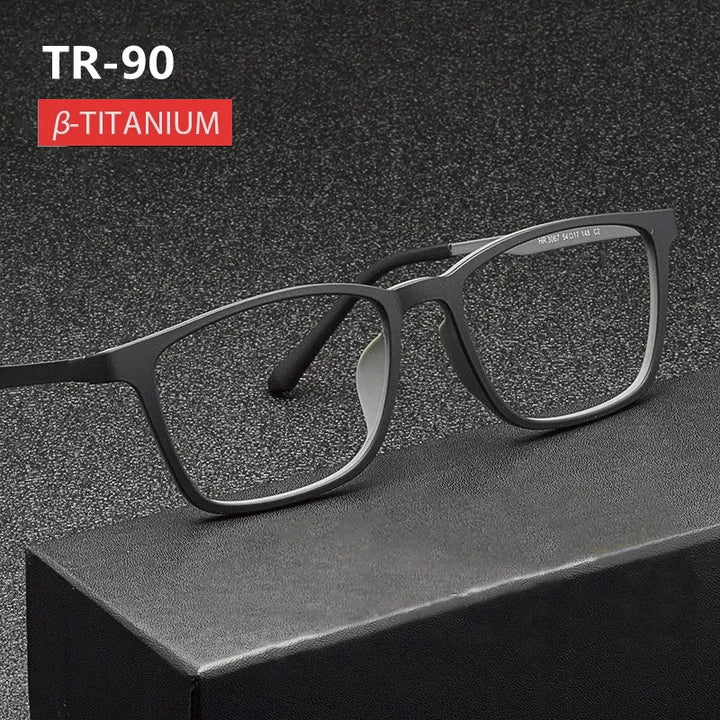 Kocolior Unisex Full Rim Square Tr 90 Titanium Hyperopic Reading Glasses 3067 Reading Glasses Kocolior