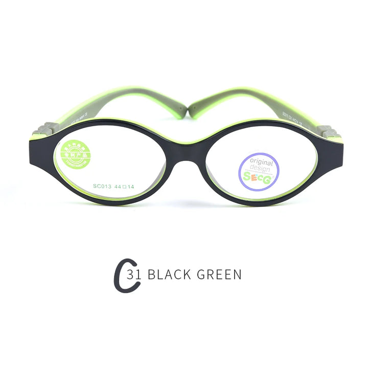Secg Unisex Children's Full Rim Round Tr 90 Silicone Eyeglasses 19013 Full Rim Secg C31