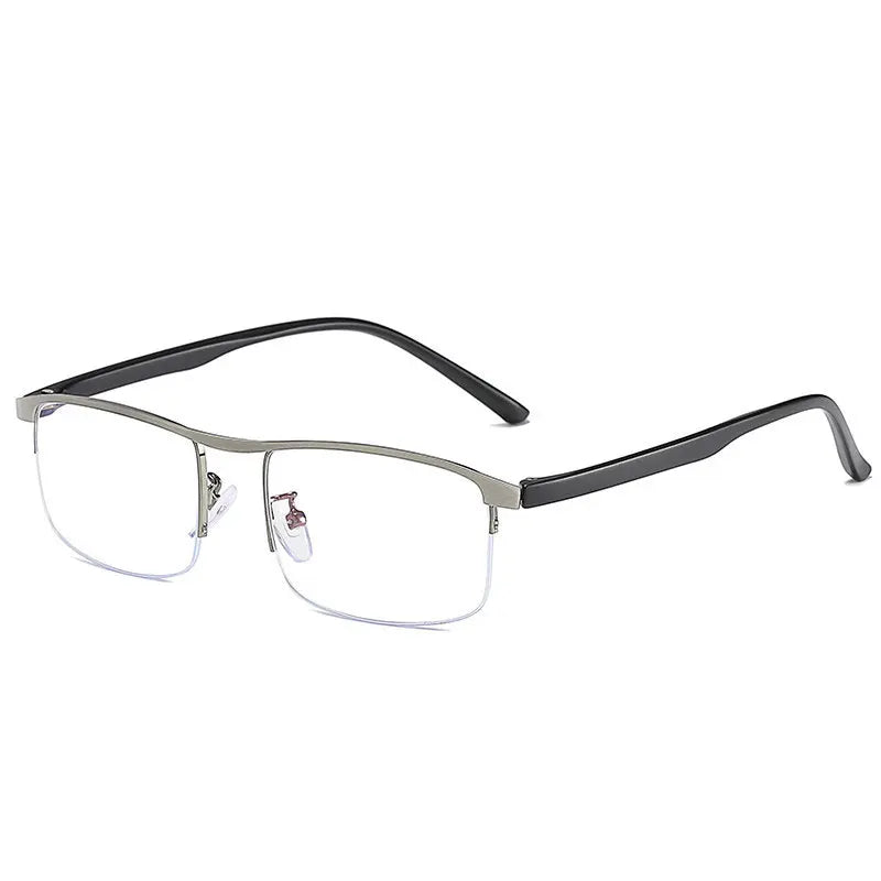 Hotochki Mens Semi Rim Square Alloy Eyeglasses Zy8801 Semi Rim Hotochki GRAY