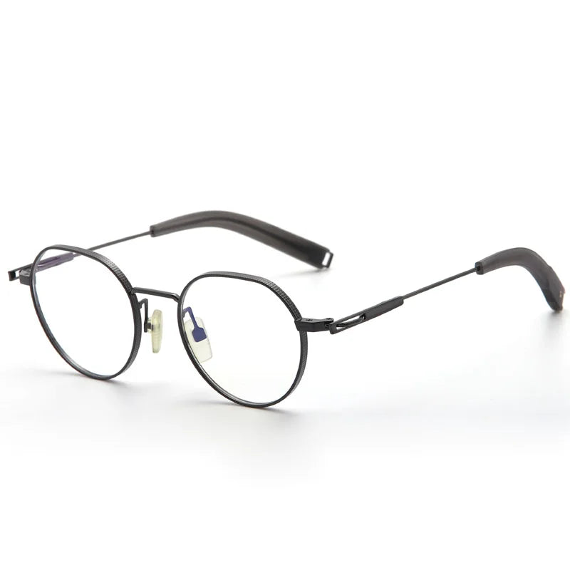 Muzz Women's Full Rim Flat Top Round Titanium Eyeglasses 172101