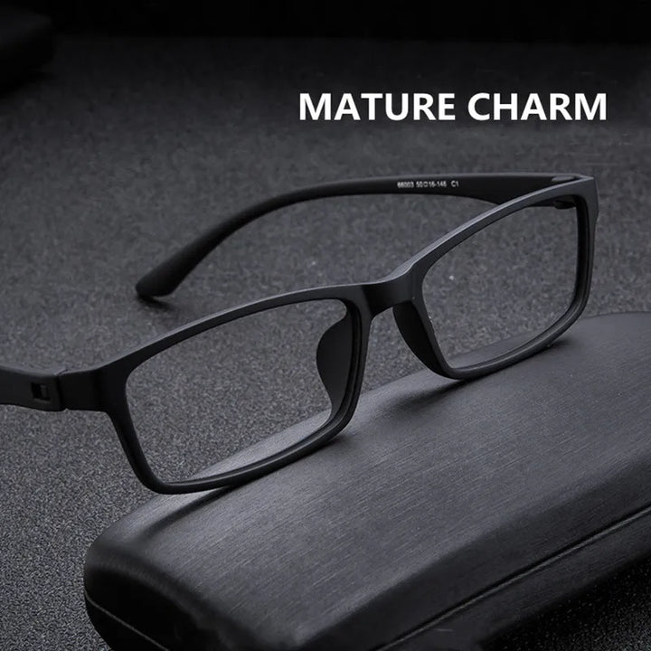 Kocolior Unisex Full Rim Square Tr 90 Stainless Steel Reading Glasses 66012 Reading Glasses Kocolior