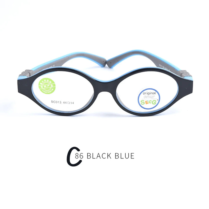 Secg Unisex Children's Full Rim Round Tr 90 Silicone Eyeglasses 19013 Full Rim Secg C86