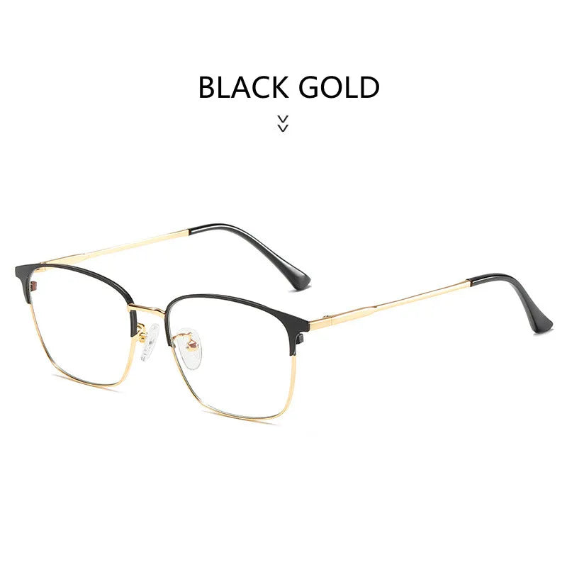 Kocolior Unisex Full Rim Square Brow Line Acetate Alloy Eyeglasses 9122 Full Rim Kocolior Black Gold China 