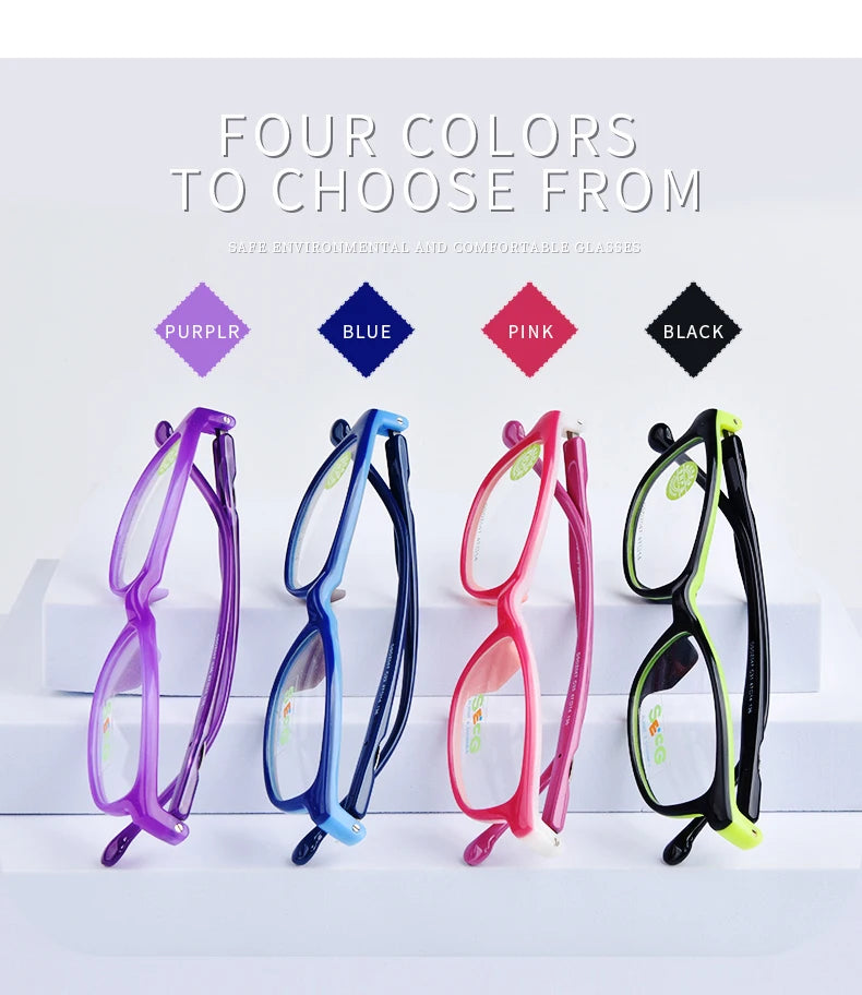 Secg Unisex Children's Full Rim Square Tr 90 Silicone Eyeglasses 26047 Full Rim Secg