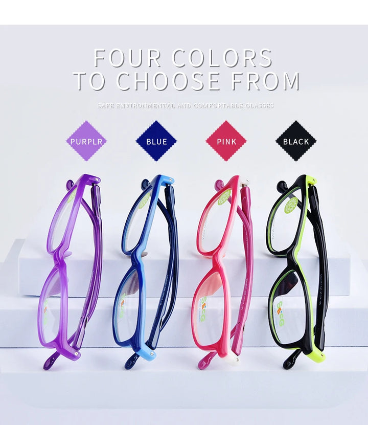 Secg Unisex Children's Full Rim Square Tr 90 Silicone Eyeglasses 26047 Full Rim Secg