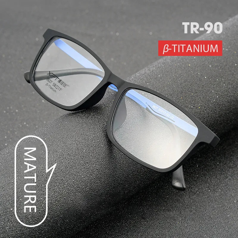 Kocolior Unisex Full Rim Big Square Tr 90 Titanium Eyeglasses 9827 Full Rim Kocolior   