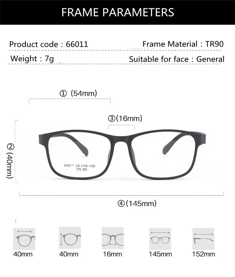Kocolior Unisex Full Rim Square Tr 90 Hyperopic Reading Glasses 66011 Reading Glasses Kocolior