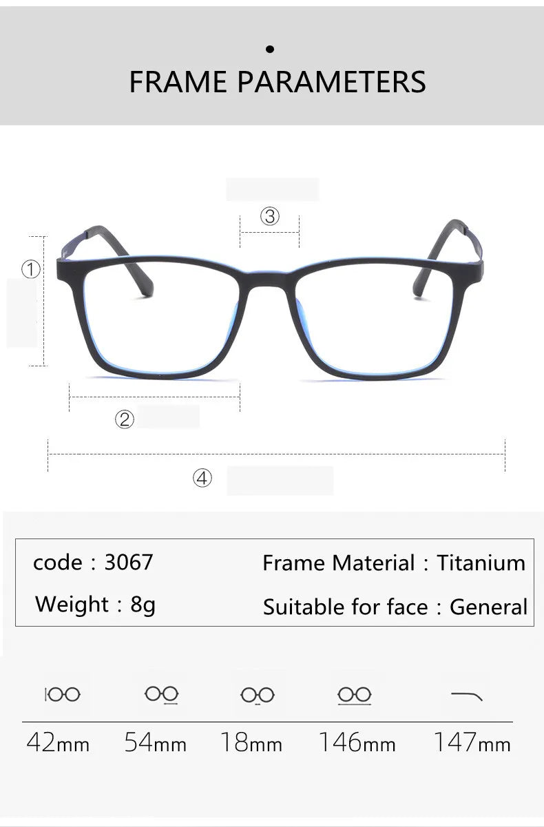 Kocolior Unisex Full Rim Square Tr 90 Titanium Hyperopic Reading Glasses 3067 Reading Glasses Kocolior
