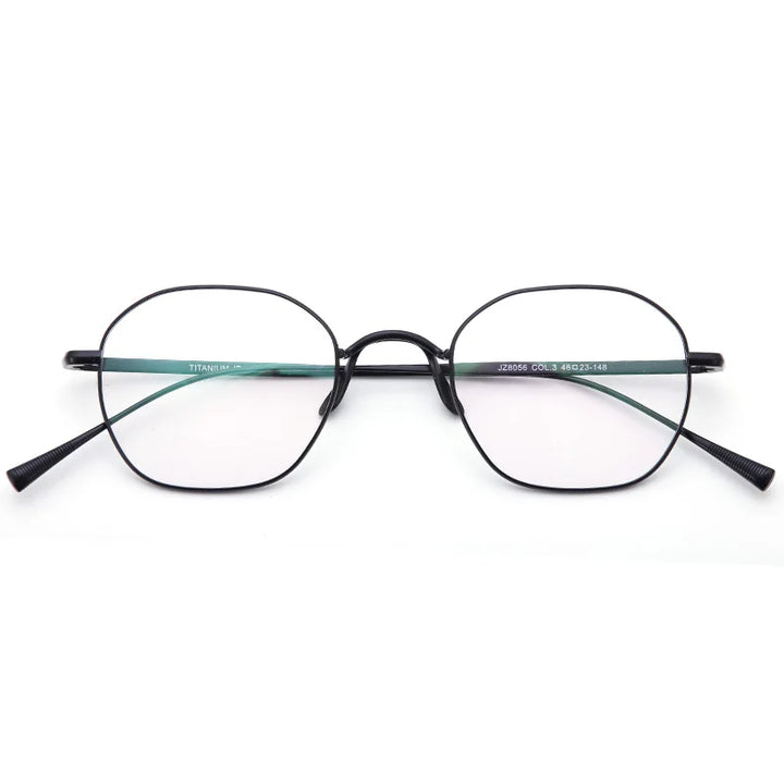 Muzz Women's Full Rim Polygon Oval Titanium Eyeglasses 48056