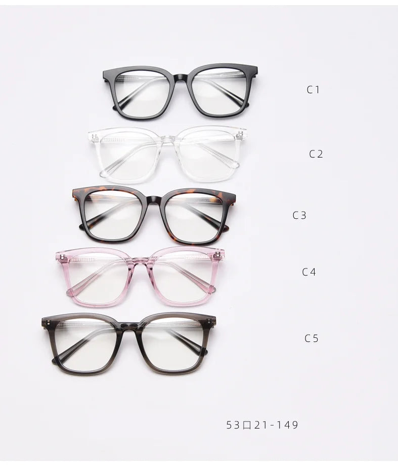CCspace Unisex Full Rim Square Tr 90 Titanium Frame Eyeglasses 49863 Full Rim CCspace