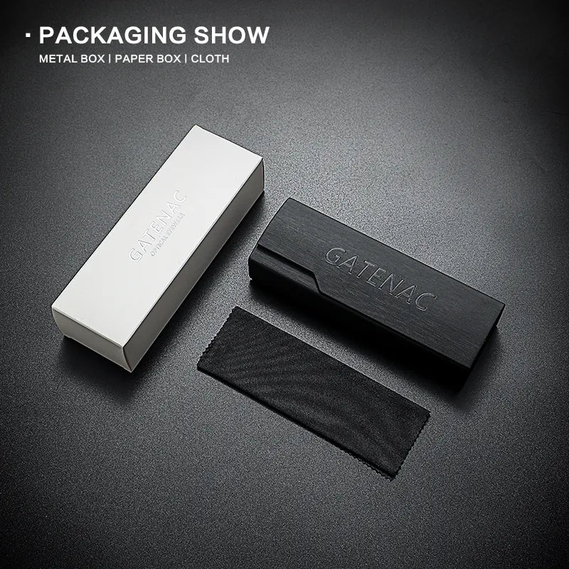 Gatenac Unisex Full Rim Round Titanium Eyeglasses Gxyj-1174 Full Rim Gatenac