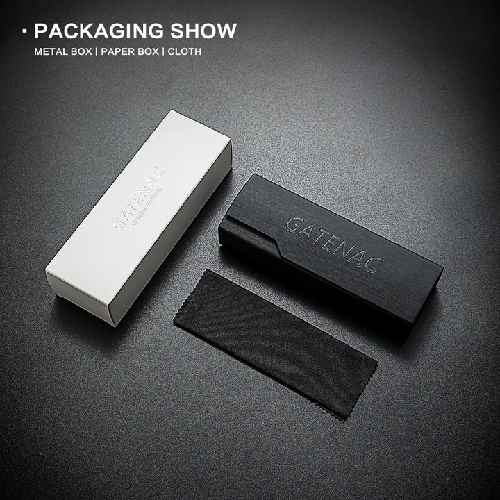 Gatenac Unisex Full Rim Square Acetate Stainless Steel Eyeglasses Gxyj1224 Full Rim Gatenac