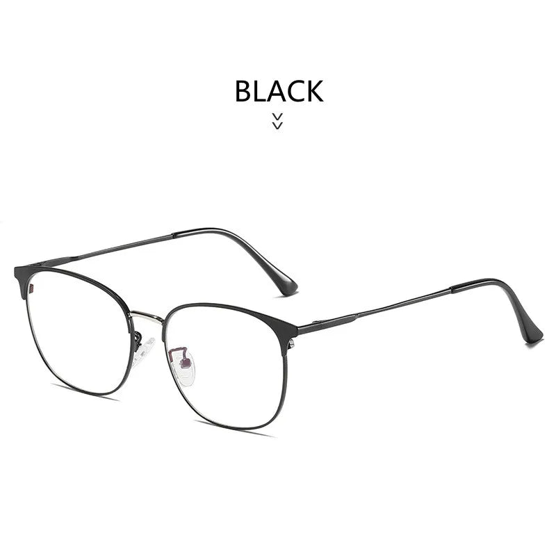 Kocolior Unisex Full Rim Square Acetate Alloy Brow Line Eyeglasses 9123 Full Rim Kocolior Black China 